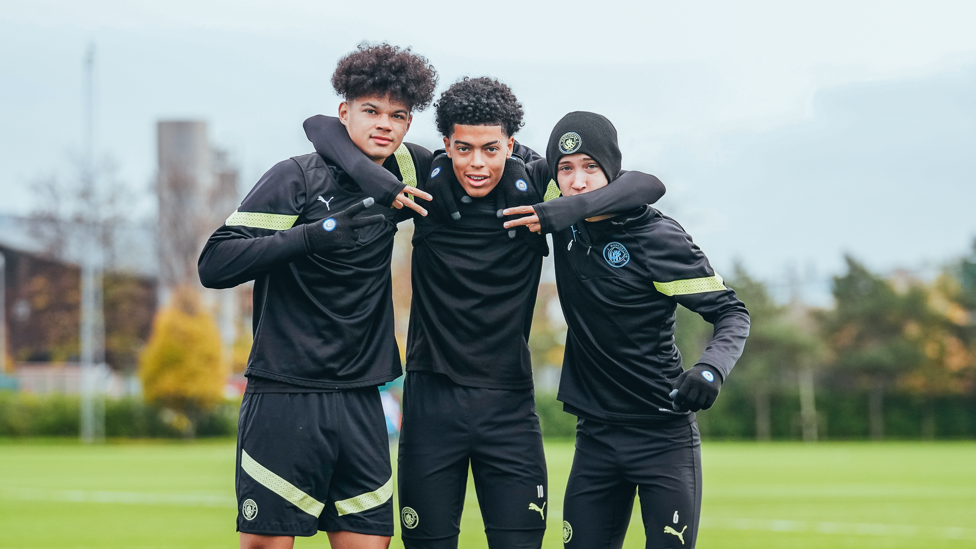 THREE MUSKETEERS : Nico O'Reilly, Jahmal Simpson-Pussey and Sebastian Naylor pose for the camera