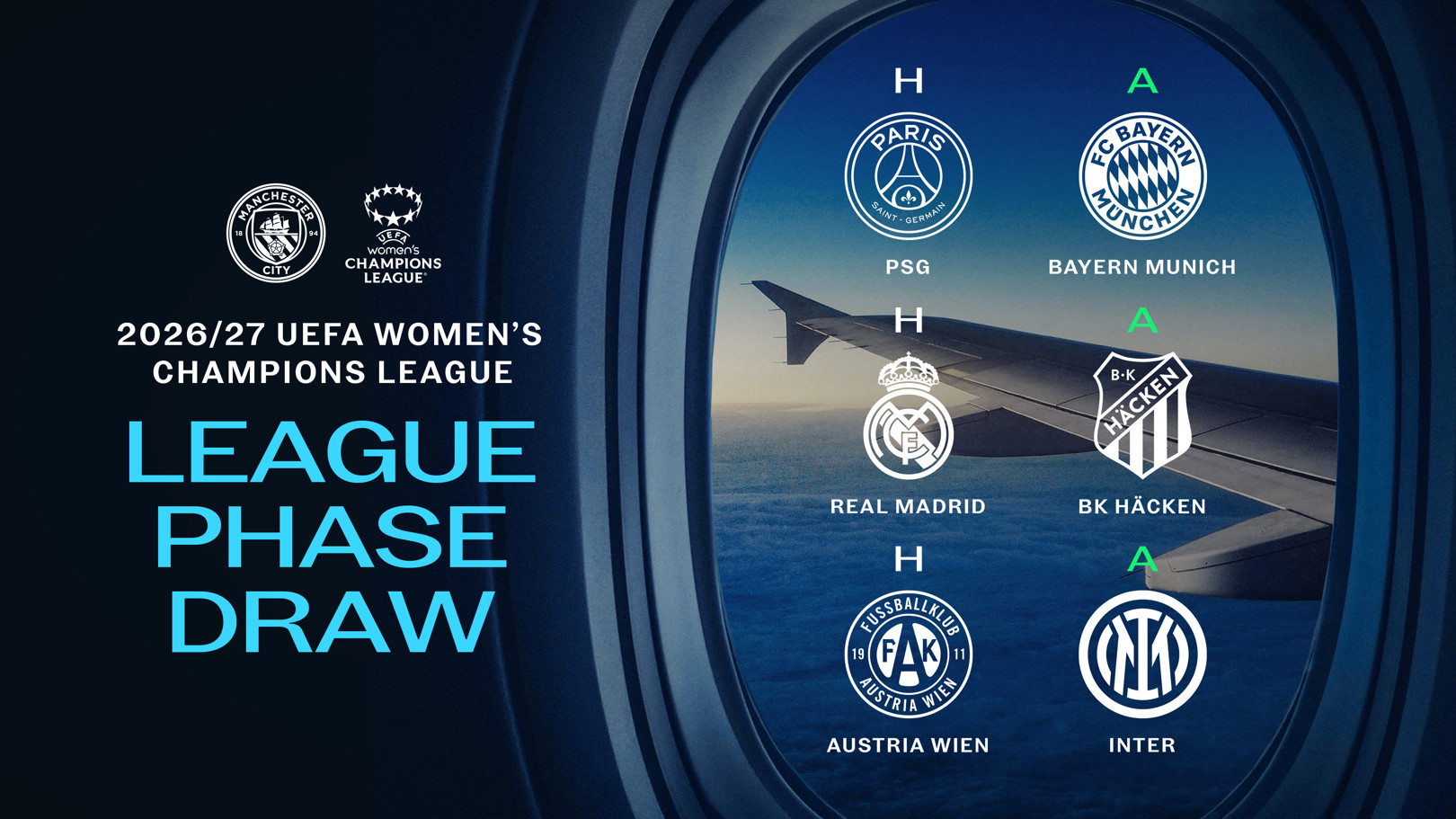 City discover six UEFA Champions League League Phase opponents