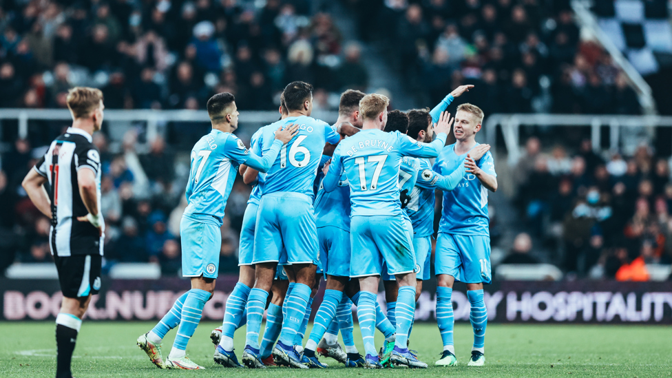 RECORD BREAKERS : City’s 4-1 win at Newcastle brings up an 18th league triumph on the road across 2021, an English top flight record, 19th December 2021.