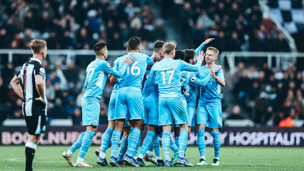 RECORD BREAKERS : City’s 4-1 win at Newcastle brings up an 18th league triumph on the road across 2021, an English top flight record, 19th December 2021.