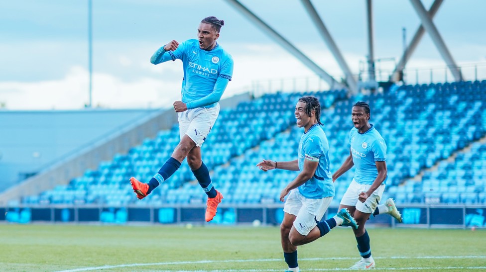 THE EQUALISER : Lakyle Samuel scores City's second.