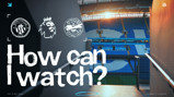 Stadium view with text 'How can I watch?', logos of Manchester City, Premier League, Brentford Football Club, match date 'Sat 9 May 2026' and kickoff time '17:30 (UK)'.