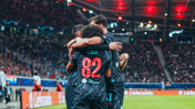GROUP HUG: Foden feels the love!