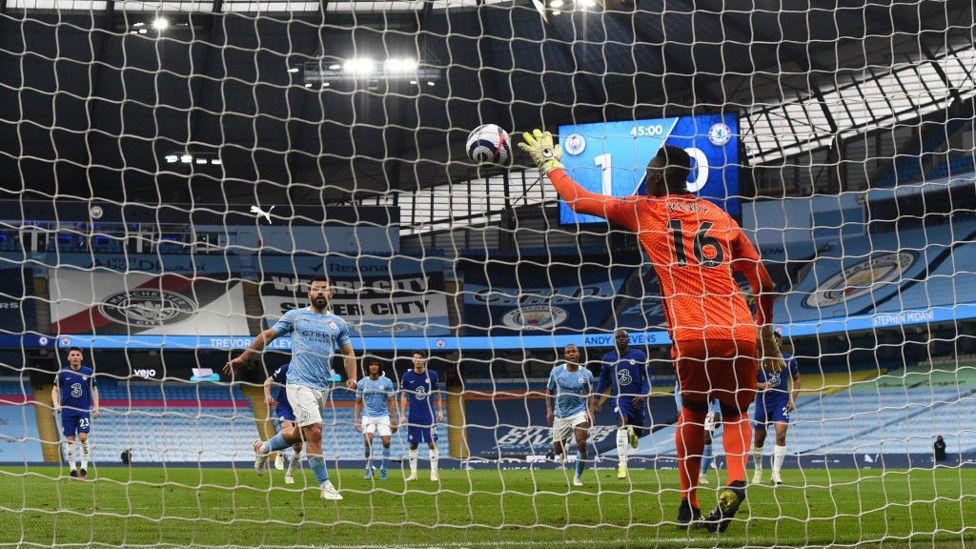 NOT THIS TIME: Sergio Aguero is denied from the penalty spot