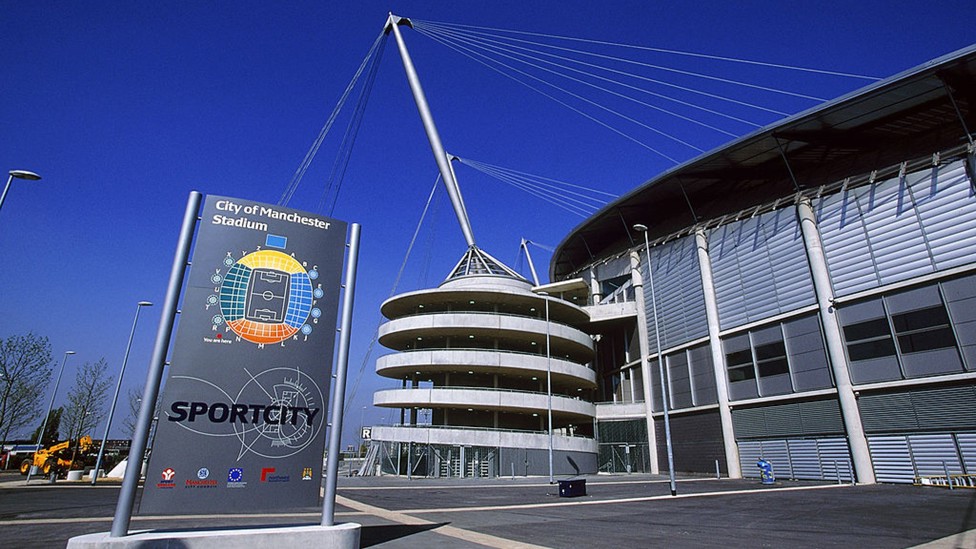 BLUE SKIES : The livery as it was outside the City of Manchester Stadium