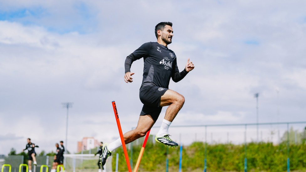 HARD YARDS : Ilkay Gundogan puts the work in