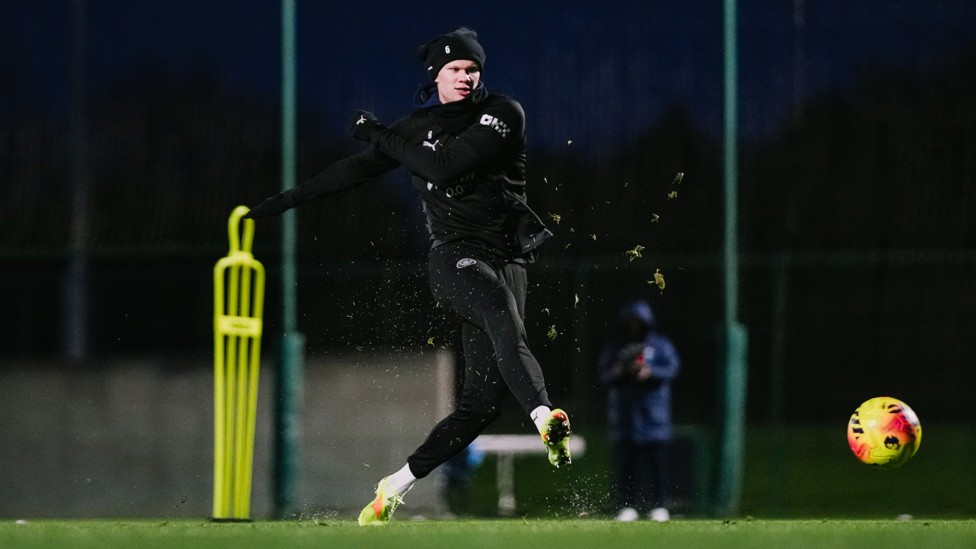 SHOOTING STAR : Erling Haaland takes a shot