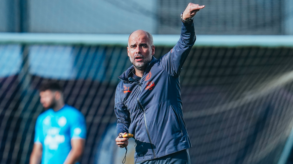 GAFFER : Pep Guardiola puts the finishing touches on our Newcastle preparations.