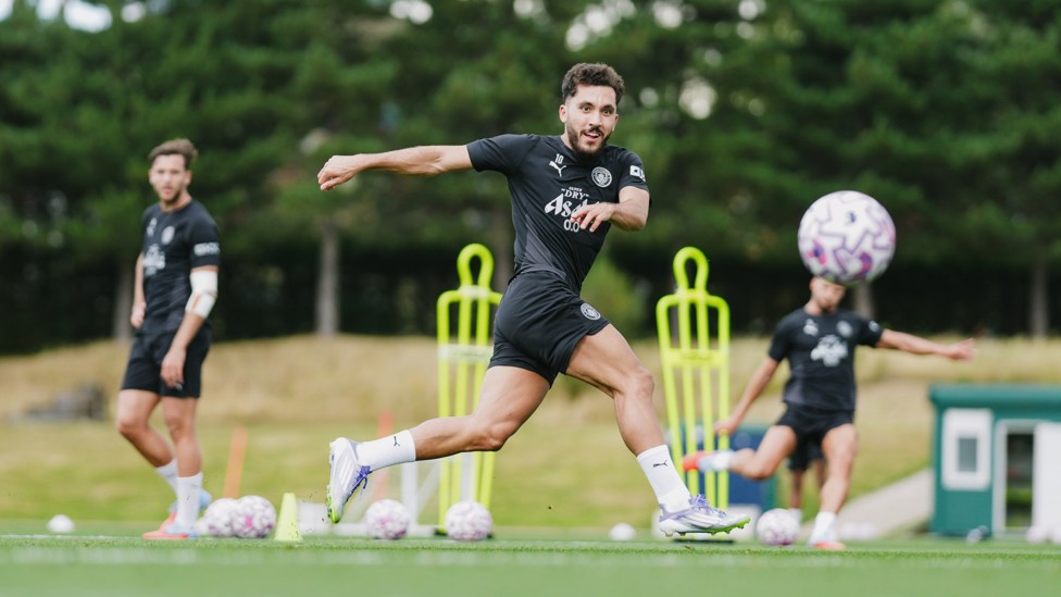 LETS FLY  : Cherki lines up a shot. 