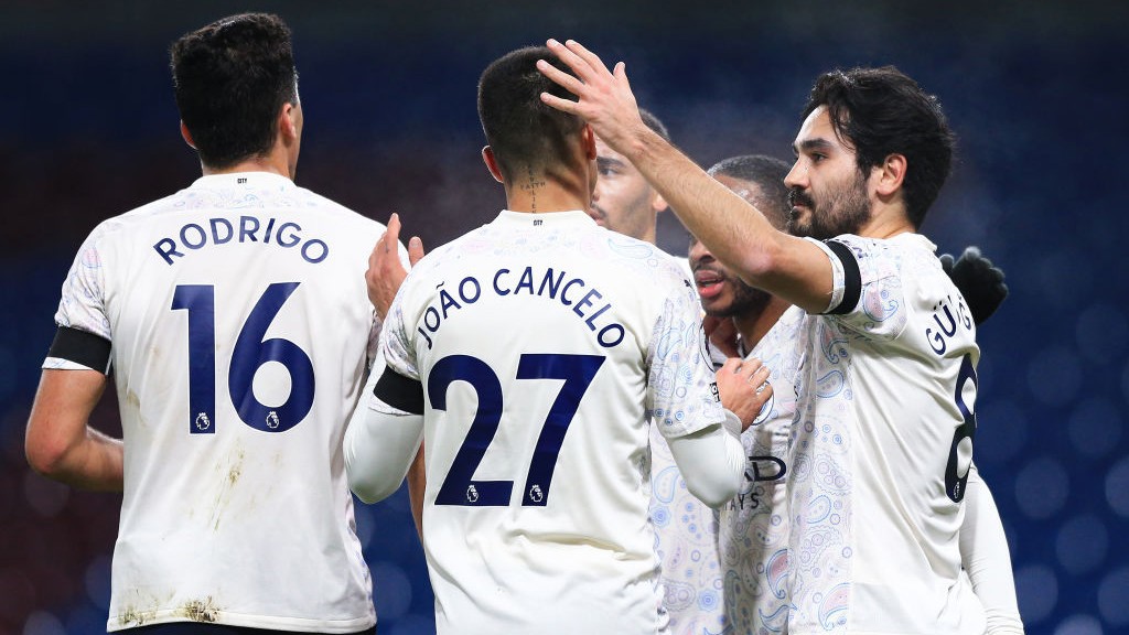 CELEBRATION TIME: The City players are all smiles as they record a 13th straight victory
