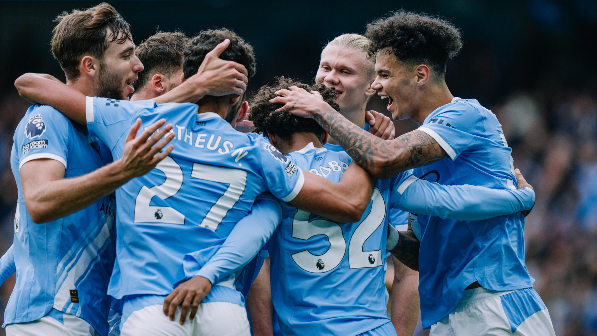 OH YES: City celebrate after goal number three