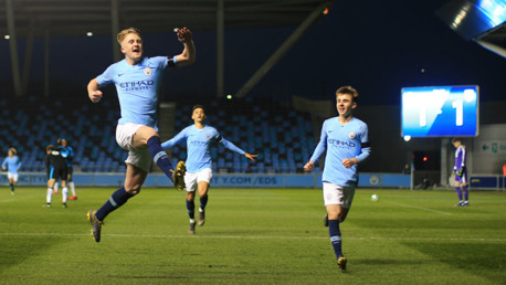 ROCK ON TOMMY: A jubilant Tommy Doyle celebrates his second half strike