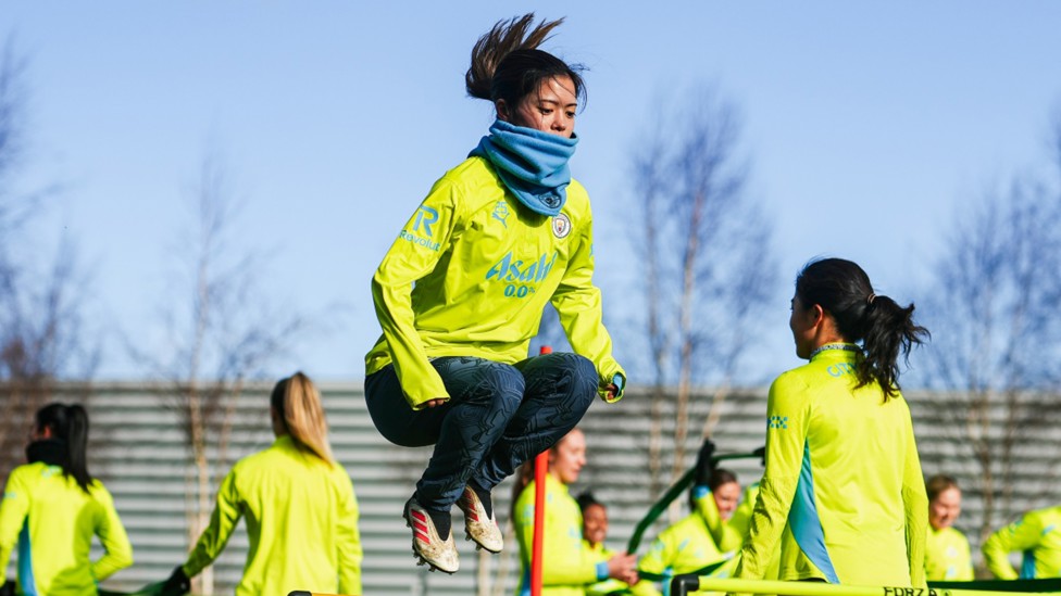 AIR WE GO: Yui Hasegawa is put through her paces during Wednesday's session.