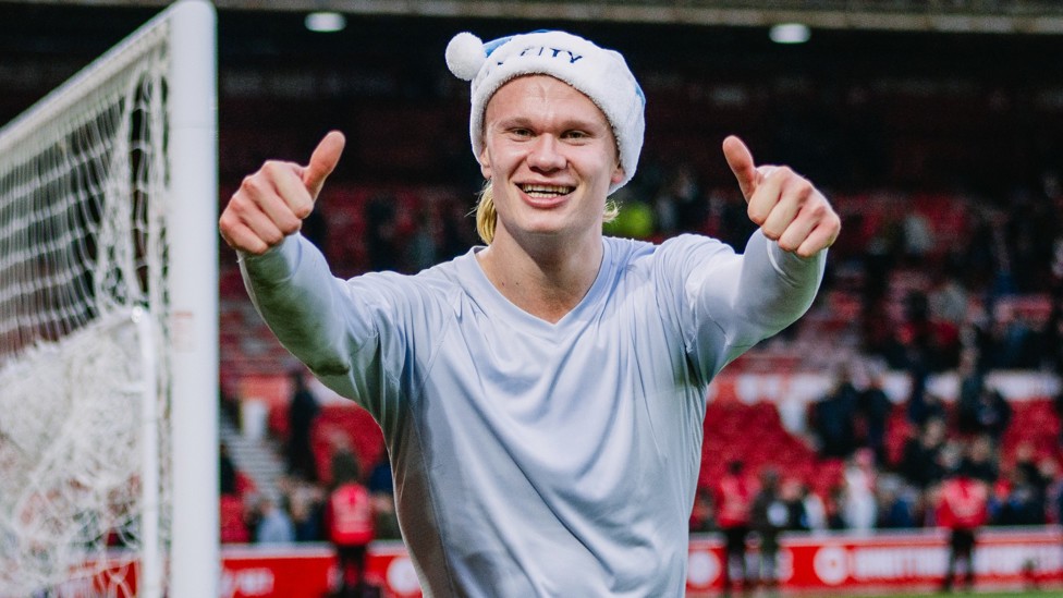 Season's greetings : City rounded off the year in style with a Christmas win at Nottingham Forest