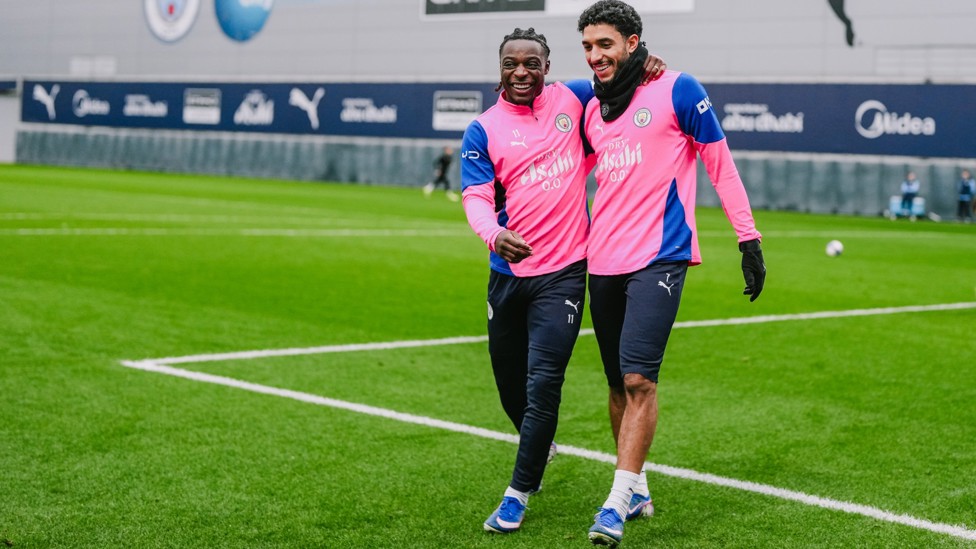 TOGETHER : Jeremy Doku and Omar Marmoush share a moment