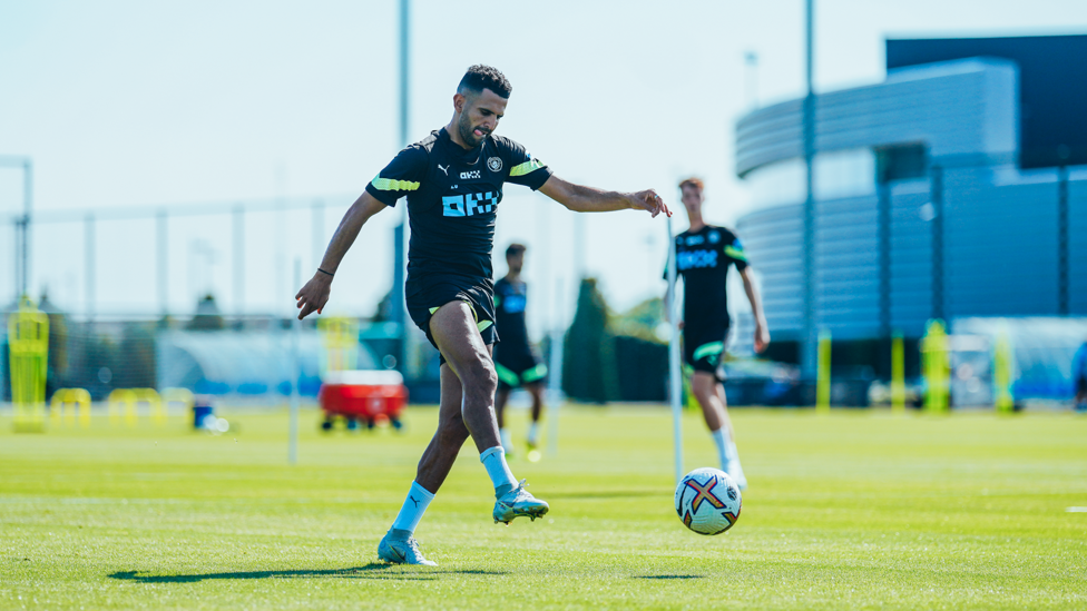 FORWARD MARCH : Riyad Mahrez fizzes in a low drive