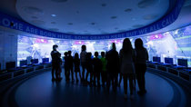 BLUE HEAVEN: Fans experience the immersive video and audio in the players dressing room