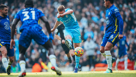PINPOINT: De Bruyne finds the accuracy he needs to put City ahead