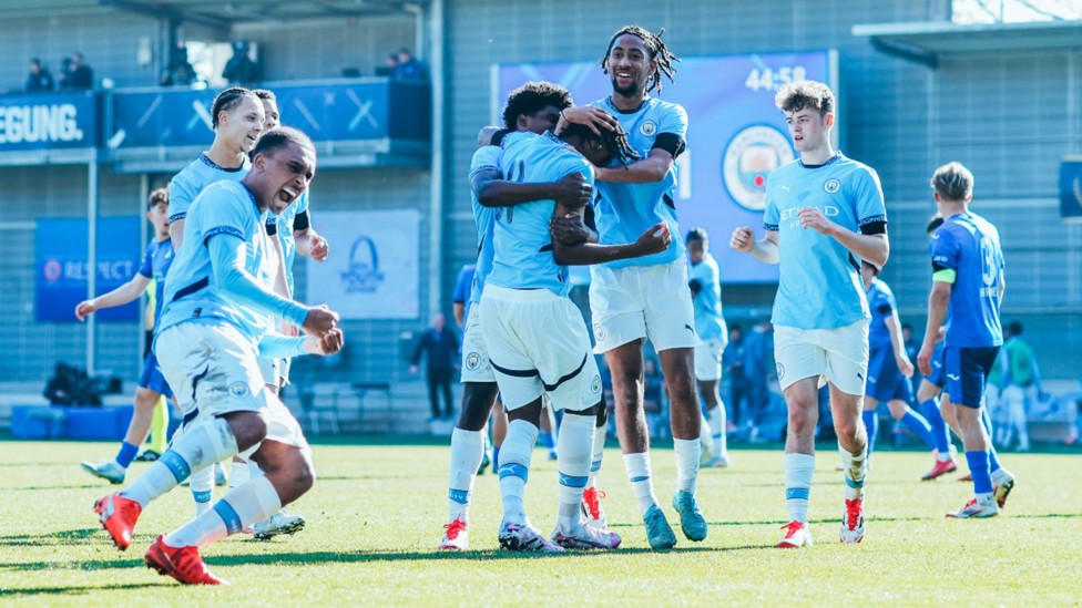GET IN: City celebrate after Reigan Heskey's winner