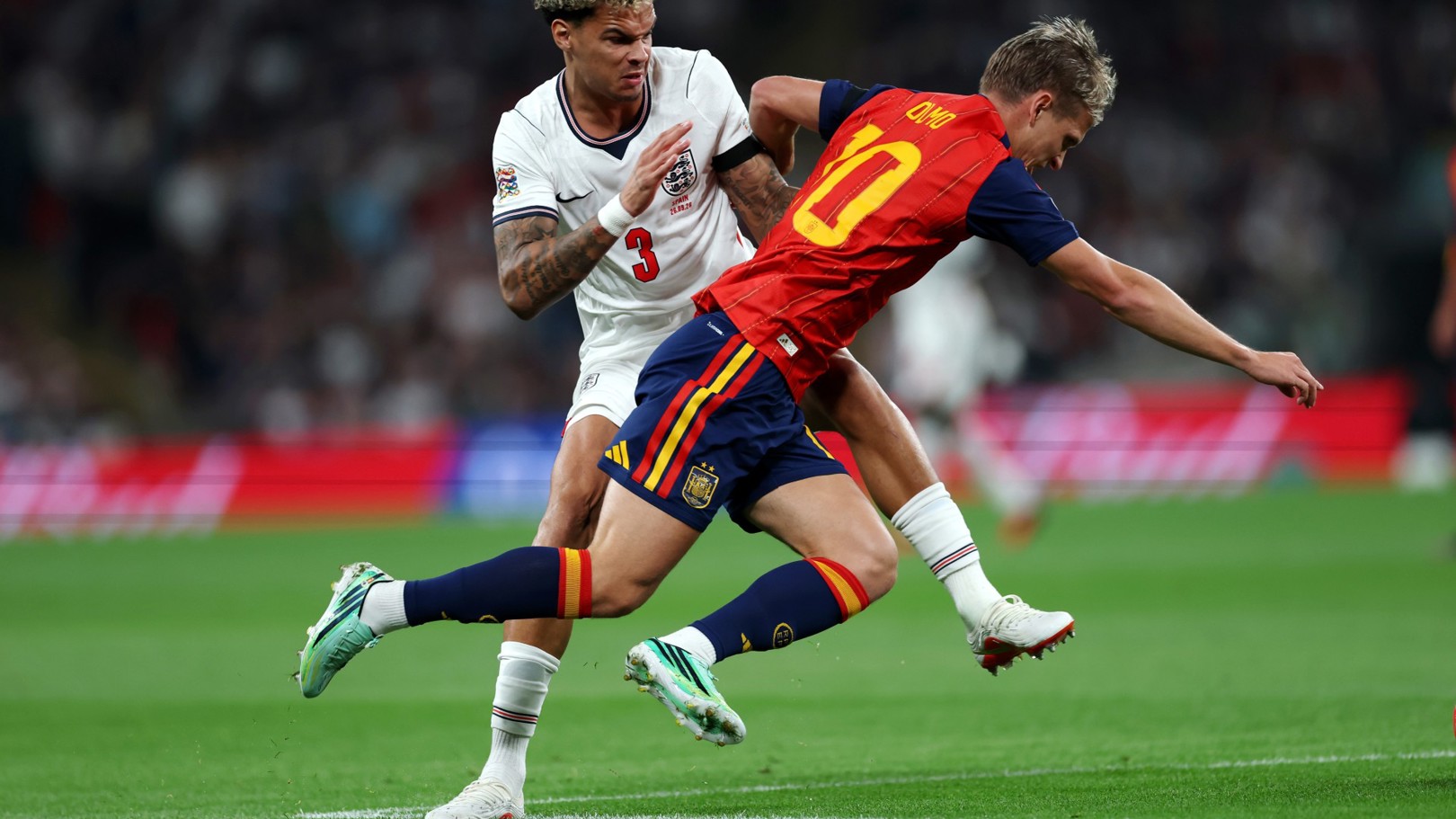 City trio feature for England in Nations League defeat to Spain