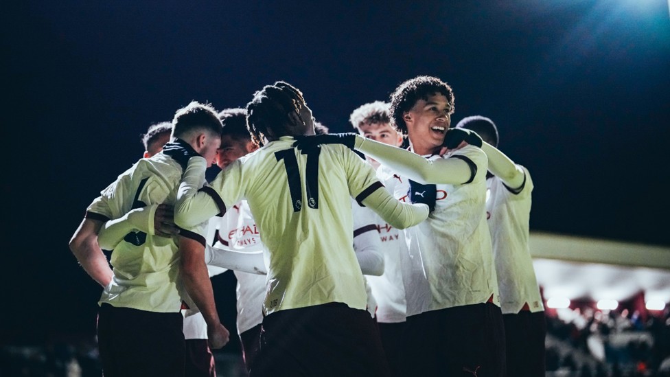 THAT FRIDAY FEELING: The City players celebrate after our decisive second goal