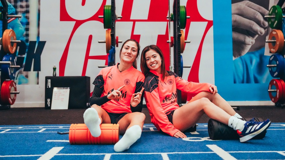 DYNAMIC DUO : Laia Aleixandri and Yui Hasegawa smile for the camera.
