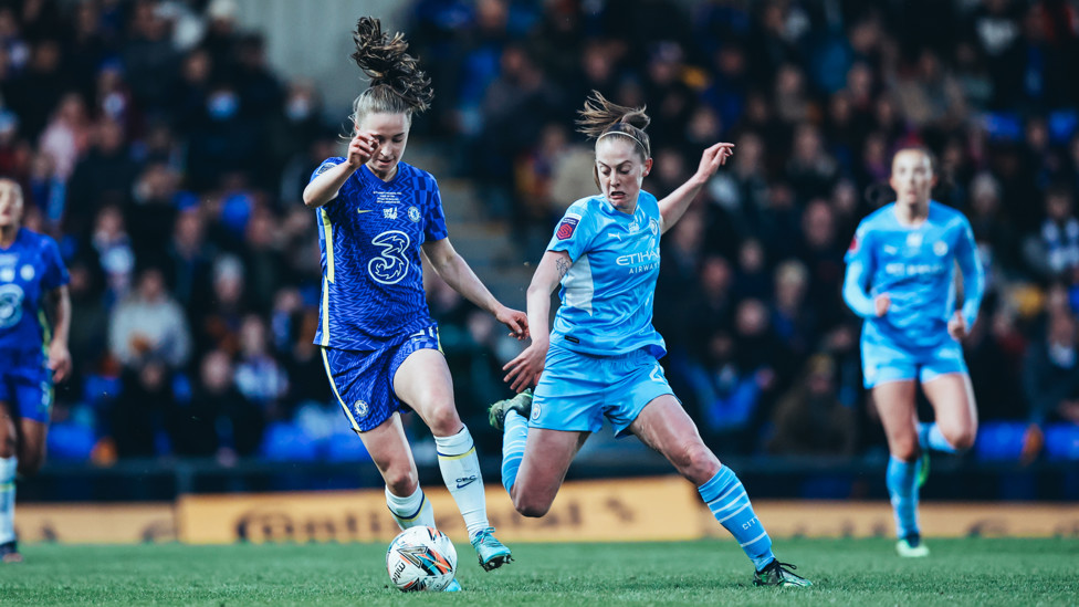 Battling hard : City went down 1-0 before half time but were battling hard to turn it around