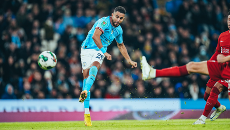 MAHRVELLOUS: Riyad puts us back ahead with a superb curling strike just after the interval.