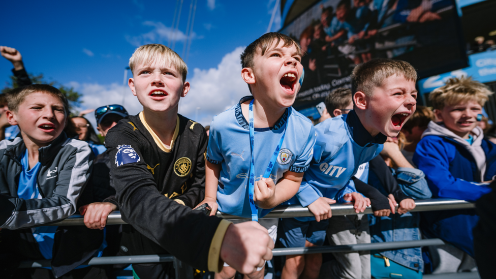 BLUE BOYS : Bringing the noise as our players arrive at the stadium.