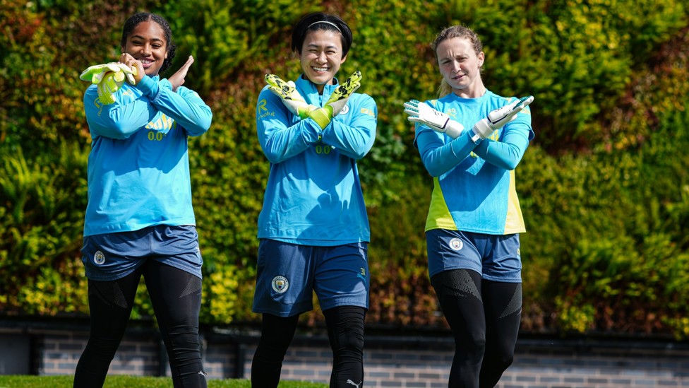 KEEPERS UNION : Our trio of shot-stoppers all pose for the cameras
