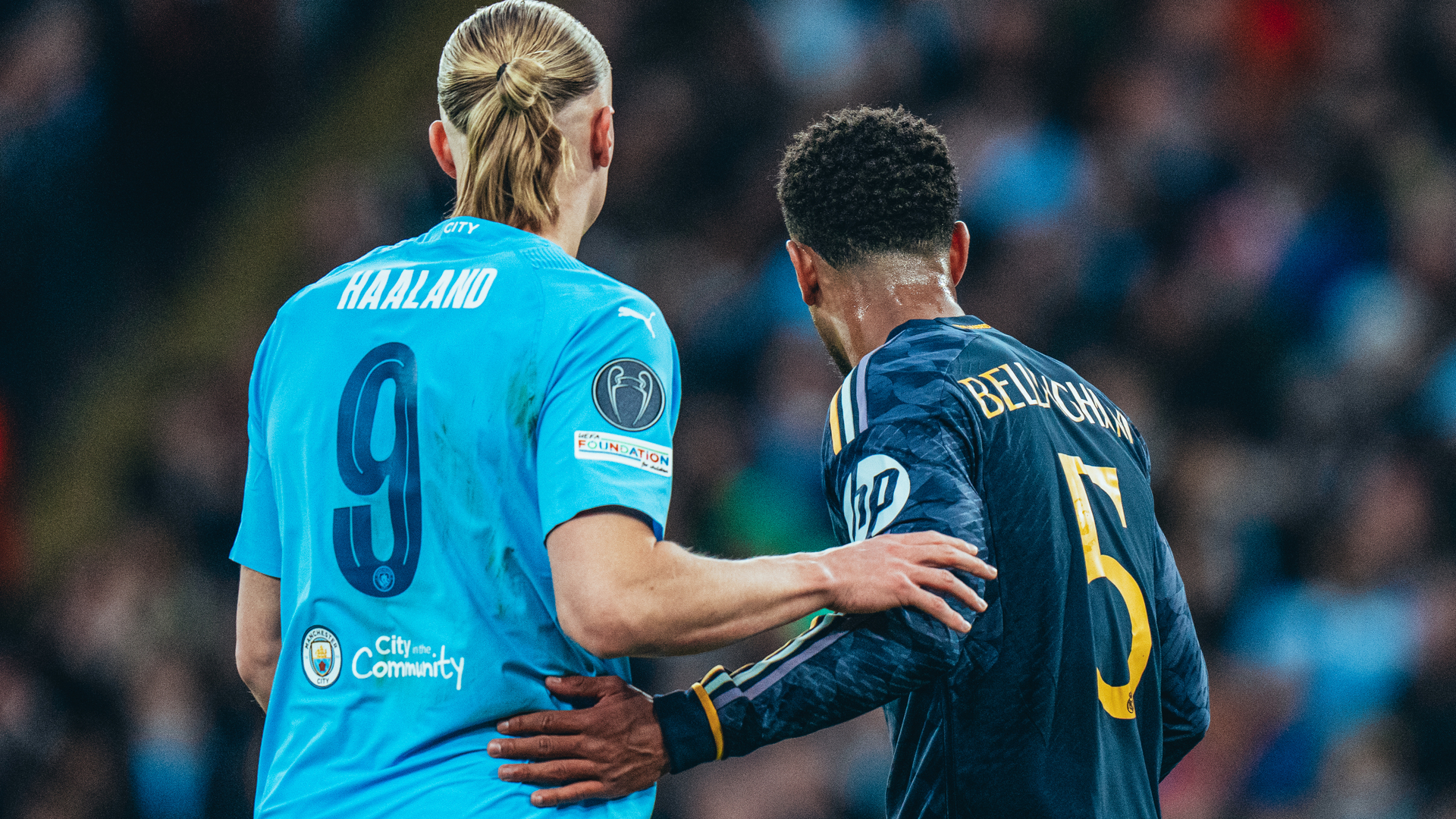 MUTUAL RESPECT: Between Erling Haaland and Real's Jude Bellingham.