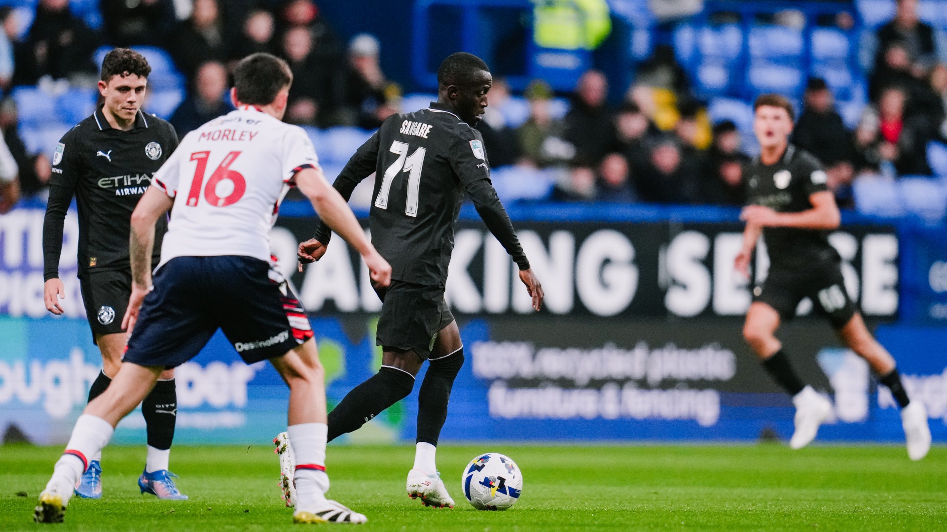 ACTION MAN: Mahamadou Sangare weighs up the options.