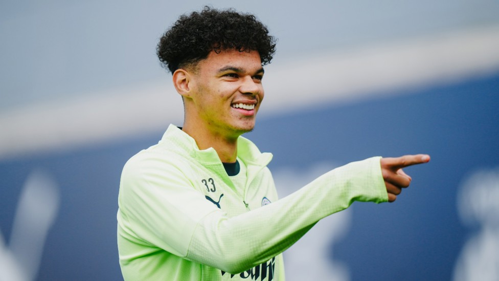 POINTING THE WAY: Nico O'Reilly was in great spirits during Tuesday's session.