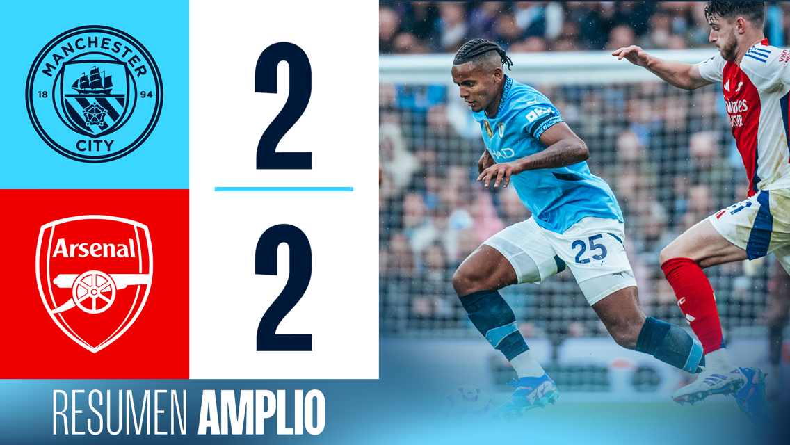 City 2-2 Arsenal: resumen amplio