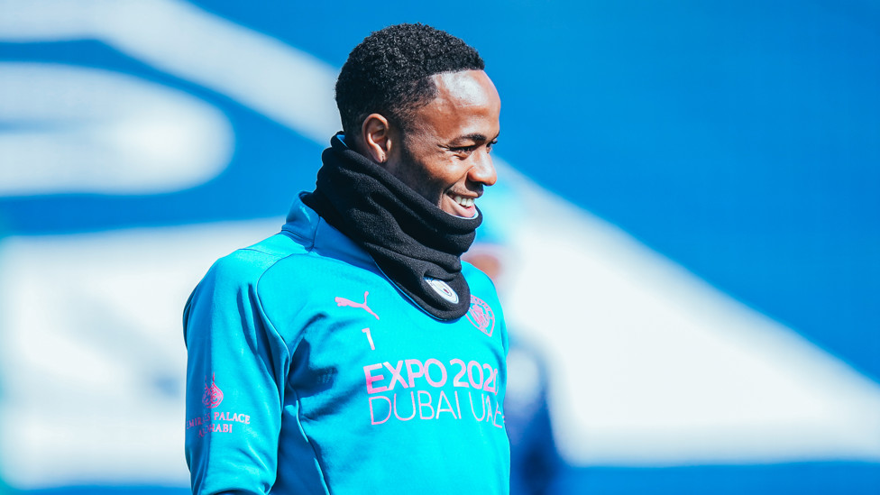 RAZZMATAZZ : Raheem Sterling prepares for the next drill