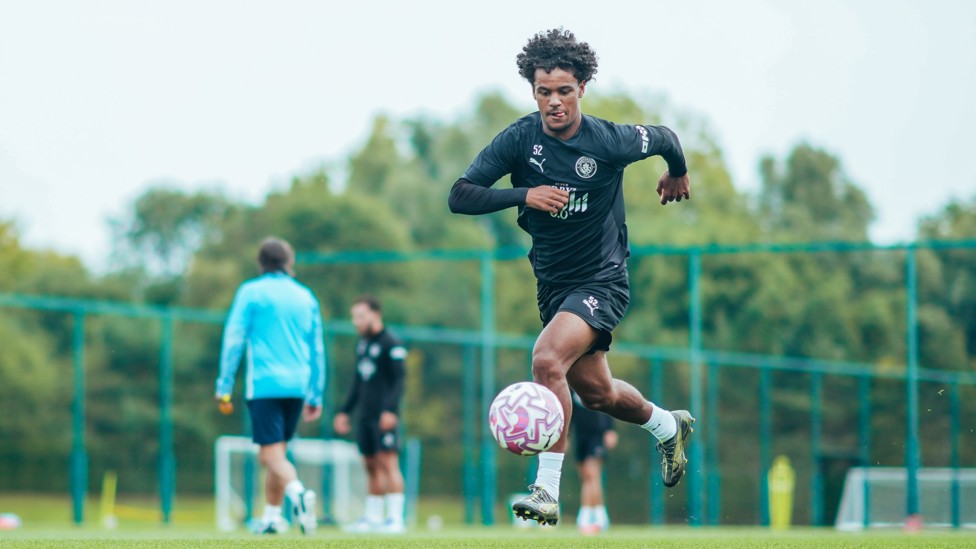 STEP ON TO IT : Oscar Bobb prepares to hit one