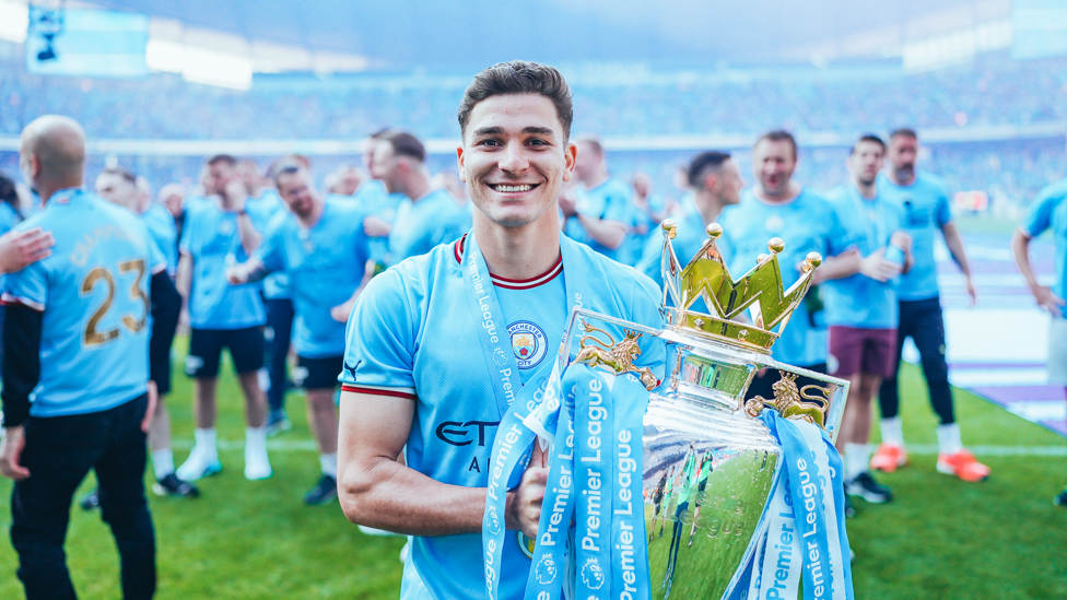 GOLDEN BOY : Our World Cup winner gets his first Premier League winners' medal!