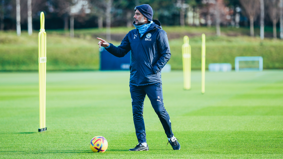 THE BOSS : Pep Guardiola always keeps a ball close by