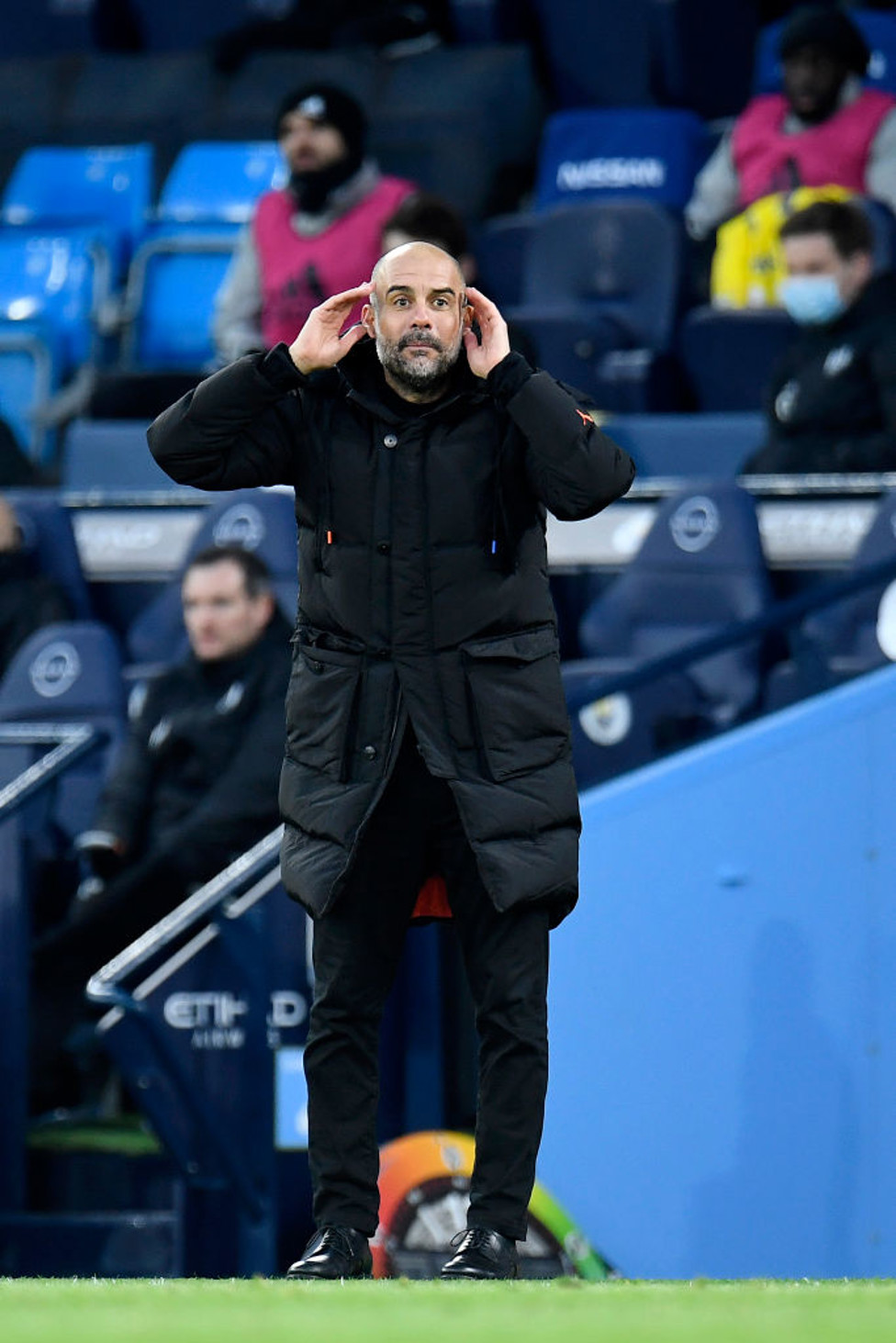 OVER AND OUT : The boss encourages focus as City see out the final few minutes to claim the three points!