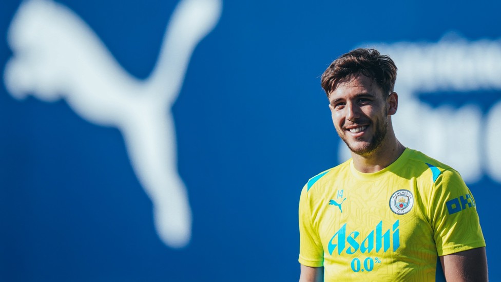 ALL SMILES : Nico will be hoping for a Manchester derby debut