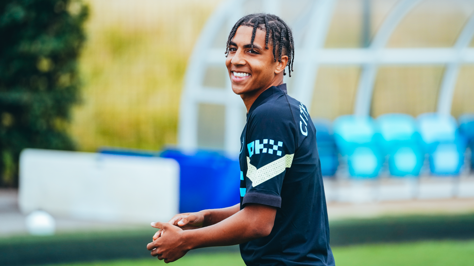 YOUNG AT ART : Rico Lewis was in great spirits in the wake of making his Premier League debut last weekend