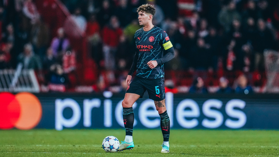 CAPTAIN FANTASTIC  : John Stones keeps control of the ball after the interval.
