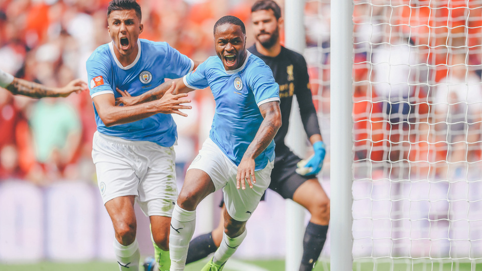 STERLING EFFORT : A goal in the 2019 Community Shield success