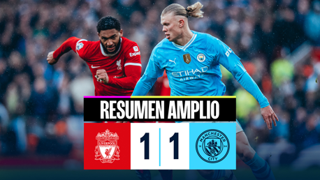 Liverpool 1-1 City: resumen amplio