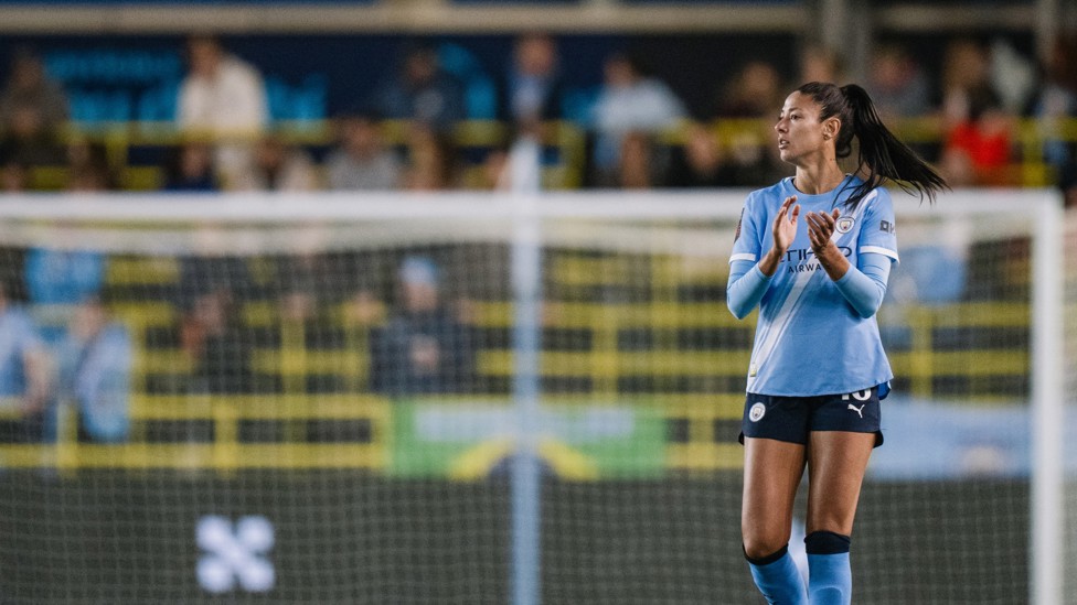 HOW MAY I ASSIST YOU? : The defender set up Bunny Shaw in a 2-1 win over Brighton in September 2025, the start of a 13-match winning WSL run
