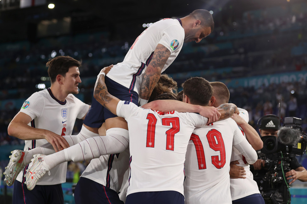UN-FOUR-GETTABLE : A 4-0 win for England over Oleks Zinchenko's Ukraine sends the Three Lions through to the semis!
