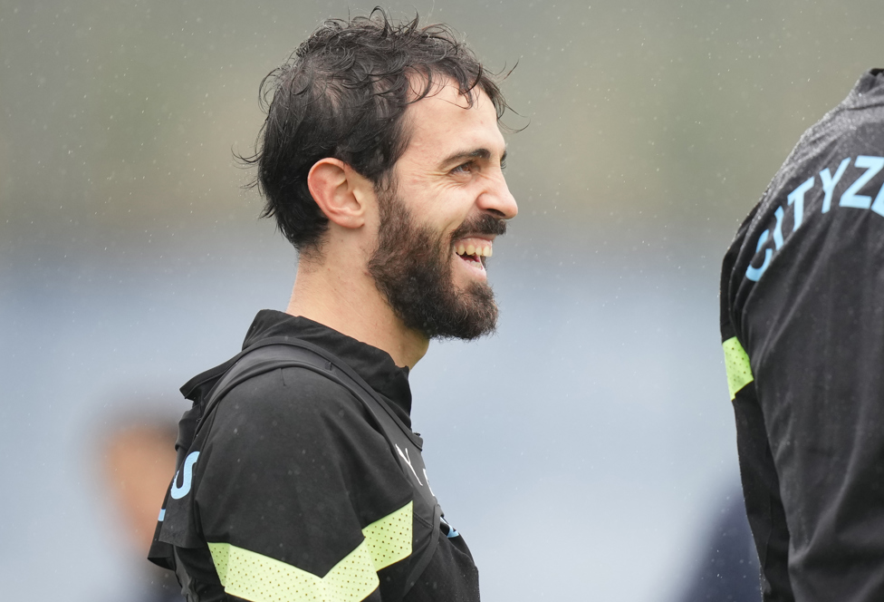 HAPPY CHAPPY : Bernardo Silva shares a grin 
