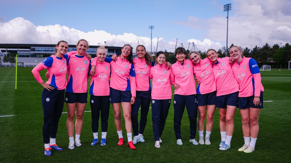 SQUAD GOALS : Some of the girls pose for a photo at the end of the session