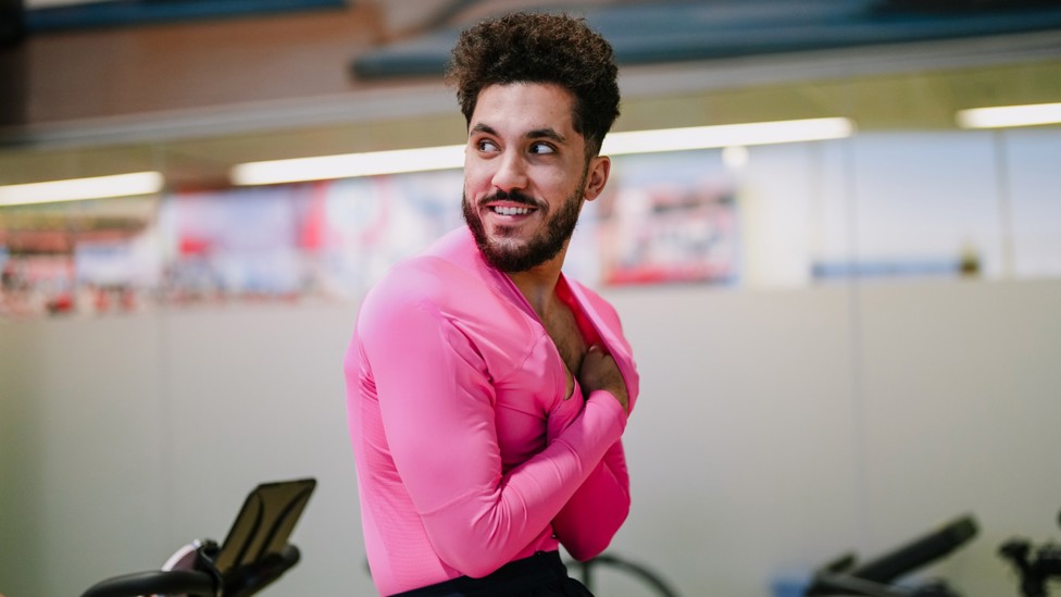 SMILING STAR : Rayan Cherki warming down after his impressive display at the Etihad on Saturday