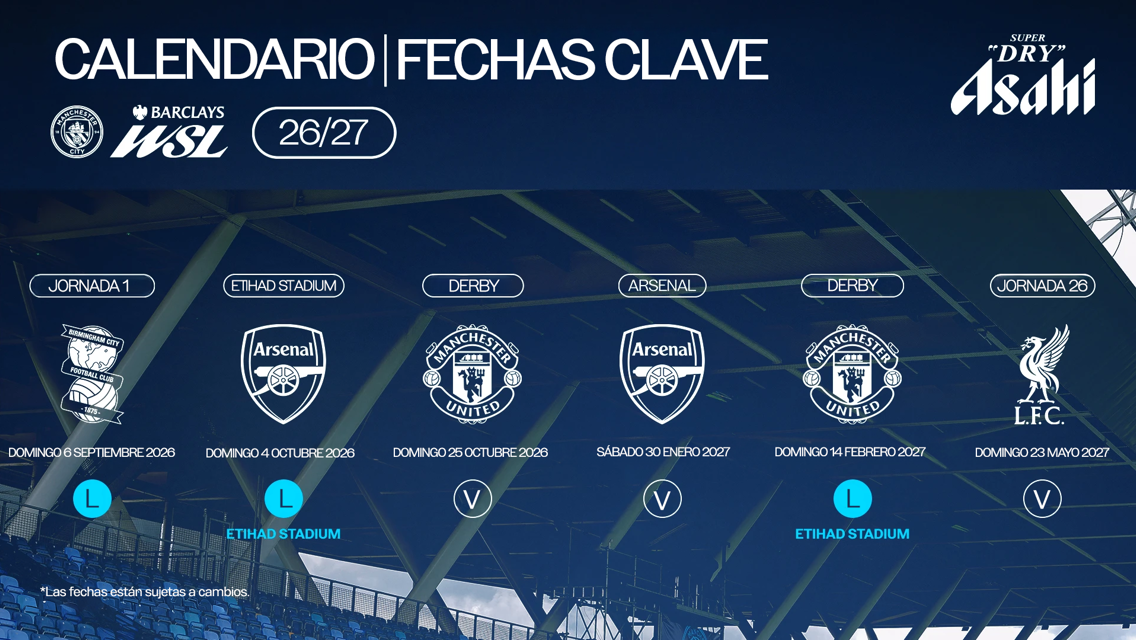 Las fechas clave de la WSL 26/27